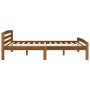 Honey brown solid pine wood bed frame 160x200 cm by vidaXL, Beds and slatted bases - Ref: Foro24-322079, Price: 173,27 €, Dis...