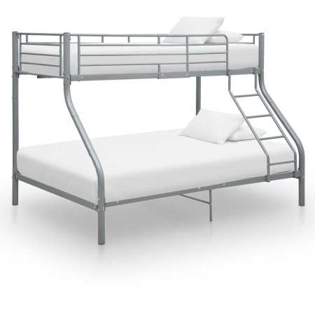 Estructura de litera de metal gris 140x200 cm/90x200 cm de vidaXL, Camas y somieres - Ref: Foro24-287904, Precio: 270,19 €, D...