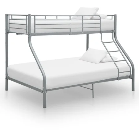 Gray metal bunk bed frame 140x200 cm/90x200 cm by vidaXL, Beds and slatted bases - Ref: Foro24-287904, Price: 271,03 €, Disco...