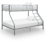 Estructura de litera de metal gris 140x200 cm/90x200 cm de vidaXL, Camas y somieres - Ref: Foro24-287904, Precio: 270,19 €, D...