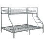 Estructura de litera de metal gris 140x200 cm/90x200 cm de vidaXL, Camas y somieres - Ref: Foro24-287904, Precio: 270,19 €, D...