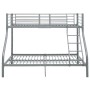 Estructura de litera de metal gris 140x200 cm/90x200 cm de vidaXL, Camas y somieres - Ref: Foro24-287904, Precio: 270,19 €, D...