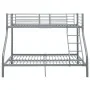 Gray metal bunk bed frame 140x200 cm/90x200 cm by vidaXL, Beds and slatted bases - Ref: Foro24-287904, Price: 271,03 €, Disco...