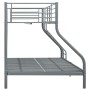 Estructura de litera de metal gris 140x200 cm/90x200 cm de vidaXL, Camas y somieres - Ref: Foro24-287904, Precio: 270,19 €, D...
