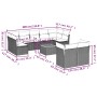 Set de sofás de jardín 10 pzas cojines ratán sintético negro