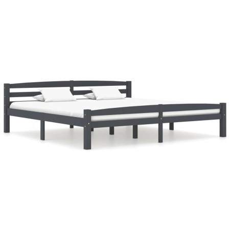Estructura de cama madera maciza pino gris oscuro 180x200 cm de vidaXL, Camas y somieres - Ref: Foro24-322094, Precio: 186,24...