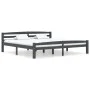 Dark gray pine solid wood bed frame 180x200 cm by vidaXL, Beds and slatted bases - Ref: Foro24-322094, Price: 186,34 €, Disco...