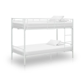 White metal bunk bed 90x200 cm by vidaXL, Beds and slatted bases - Ref: Foro24-287909, Price: 235,41 €, Discount: %