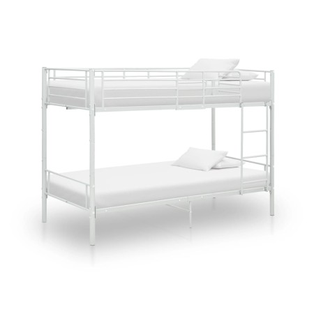 Etagenbett aus weißem Metall, 90 x 200 cm von vidaXL, Betten und Lattenroste - Ref: Foro24-287909, Preis: 222,65 €, Rabatt: %