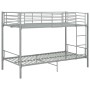 Cama litera de metal gris 90x200 cm de vidaXL, Camas y somieres - Ref: Foro24-287911, Precio: 242,40 €, Descuento: %