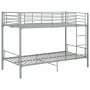 Cama litera de metal gris 90x200 cm de vidaXL, Camas y somieres - Ref: Foro24-287911, Precio: 270,05 €, Descuento: %