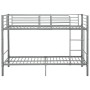 Cama litera de metal gris 90x200 cm de vidaXL, Camas y somieres - Ref: Foro24-287911, Precio: 242,40 €, Descuento: %