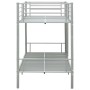 Cama litera de metal gris 90x200 cm de vidaXL, Camas y somieres - Ref: Foro24-287911, Precio: 242,40 €, Descuento: %