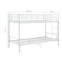 Cama litera de metal blanca 90x200 cm de vidaXL, Camas y somieres - Ref: Foro24-287909, Precio: 230,35 €, Descuento: %