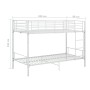 Etagenbett aus weißem Metall, 90 x 200 cm von vidaXL, Betten und Lattenroste - Ref: Foro24-287909, Preis: 222,65 €, Rabatt: %