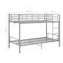 Cama litera de metal gris 90x200 cm de vidaXL, Camas y somieres - Ref: Foro24-287911, Precio: 242,40 €, Descuento: %