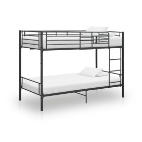 Litera de metal negro 90x200 cm de vidaXL, Camas y somieres - Ref: Foro24-287910, Precio: 225,50 €, Descuento: %