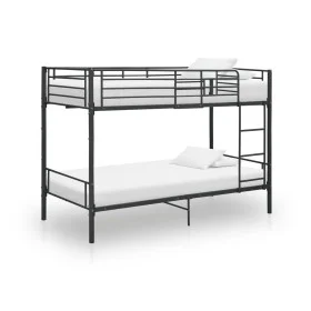 Litera de metal negro 90x200 cm de vidaXL, Camas y somieres - Ref: Foro24-287910, Precio: 230,23 €, Descuento: %