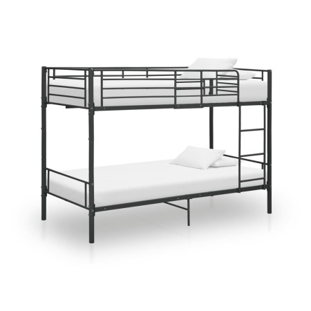 Litera de metal negro 90x200 cm de vidaXL, Camas y somieres - Ref: Foro24-287910, Precio: 230,09 €, Descuento: %