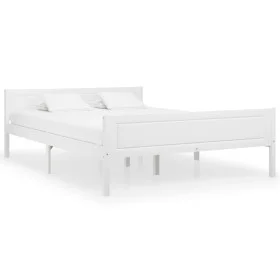 Massiver Bettrahmen aus weißem Kiefernholz, 140 x 200 cm von vidaXL, Betten und Lattenroste - Ref: Foro24-322106, Preis: 171,...