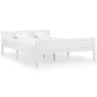 Estructura de cama de madera maciza de pino blanca 140x200 cm de vidaXL, Camas y somieres - Ref: Foro24-322106, Precio: 171,8...