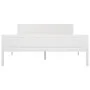 Estructura de cama de madera maciza de pino blanca 140x200 cm de vidaXL, Camas y somieres - Ref: Foro24-322106, Precio: 171,8...