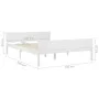Estructura de cama de madera maciza de pino blanca 140x200 cm de vidaXL, Camas y somieres - Ref: Foro24-322106, Precio: 171,8...