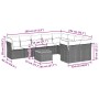 Set de sofás de jardín 10 pzas cojines ratán sintético negro