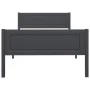 Solid gray pine wood bed frame 100x200 cm by vidaXL, Beds and slatted bases - Ref: Foro24-322125, Price: 126,40 €, Discount: %
