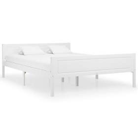 Estructura de cama de madera maciza de pino blanca 120x200 cm