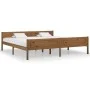 Solid pine wood bed frame honey brown 200x200 cm by vidaXL, Beds and slatted bases - Ref: Foro24-322116, Price: 136,05 €, Dis...