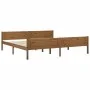 Solid pine wood bed frame honey brown 200x200 cm by vidaXL, Beds and slatted bases - Ref: Foro24-322116, Price: 136,05 €, Dis...