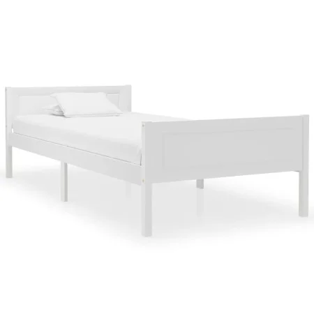 Solid white pine wood bed frame 100x200 cm by vidaXL, Beds and slatted bases - Ref: Foro24-322104, Price: 135,98 €, Discount: %