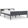 Solid gray pine wood bed frame 140x200 cm by vidaXL, Beds and slatted bases - Ref: Foro24-322127, Price: 152,08 €, Discount: %