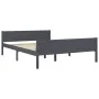 Solid gray pine wood bed frame 140x200 cm by vidaXL, Beds and slatted bases - Ref: Foro24-322127, Price: 152,08 €, Discount: %