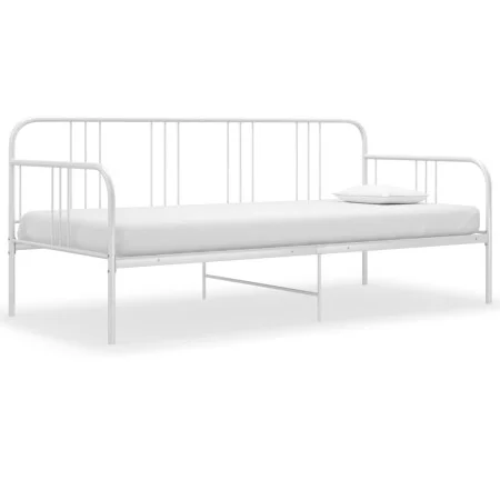 Estructura de sofá cama de metal blanco 90x200 cm de vidaXL, Camas y somieres - Ref: Foro24-324750, Precio: 123,27 €, Descuen...