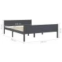 Solid gray pine wood bed frame 140x200 cm by vidaXL, Beds and slatted bases - Ref: Foro24-322127, Price: 152,08 €, Discount: %