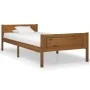 Honey brown pine solid wood bed frame 100x200 cm by vidaXL, Beds and slatted bases - Ref: Foro24-322111, Price: 129,39 €, Dis...