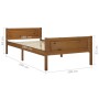 Bettgestell aus massivem Kiefernholz, honigbraun, 100 x 200 cm von vidaXL, Betten und Lattenroste - Ref: Foro24-322111, Preis...