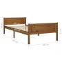 Honey brown pine solid wood bed frame 100x200 cm by vidaXL, Beds and slatted bases - Ref: Foro24-322111, Price: 129,39 €, Dis...