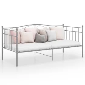 Struktur des Schlafsofas aus grauem Metall, 90 x 200 cm von vidaXL, Betten und Lattenroste - Ref: Foro24-324781, Preis: 138,1...