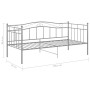 Struktur des Schlafsofas aus grauem Metall, 90 x 200 cm von vidaXL, Betten und Lattenroste - Ref: Foro24-324781, Preis: 140,4...