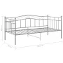 Struktur des Schlafsofas aus grauem Metall, 90 x 200 cm von vidaXL, Betten und Lattenroste - Ref: Foro24-324781, Preis: 138,1...