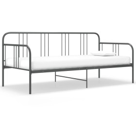 Estructura de sofá cama de metal gris 90x200 cm