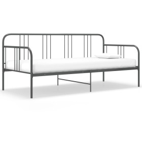 Gray metal sofa bed frame 90x200 cm by vidaXL, Beds and slatted bases - Ref: Foro24-324751, Price: 125,27 €, Discount: %