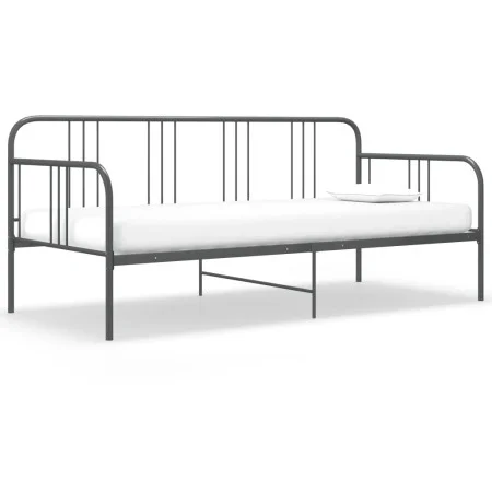 Estructura de sofá cama de metal gris 90x200 cm de vidaXL, Camas y somieres - Ref: Foro24-324751, Precio: 122,97 €, Descuento: %