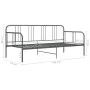 Estructura de sofá cama de metal gris 90x200 cm de vidaXL, Camas y somieres - Ref: Foro24-324751, Precio: 122,97 €, Descuento: %
