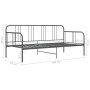 Estructura de sofá cama de metal gris 90x200 cm de vidaXL, Camas y somieres - Ref: Foro24-324751, Precio: 125,27 €, Descuento: %