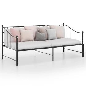 Black metal removable sofa bed frame 90x200 cm by vidaXL, Beds and slatted bases - Ref: Foro24-324776, Price: 153,13 €, Disco...