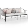 Black metal removable sofa bed frame 90x200 cm by vidaXL, Beds and slatted bases - Ref: Foro24-324776, Price: 153,13 €, Disco...